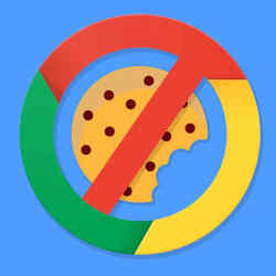 A symbol indicating no cookies on Chrome.