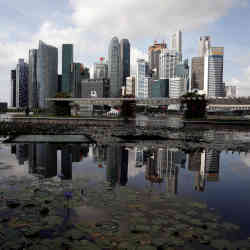 The Singapore skyline.