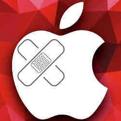 The Apple logo sporting bandages.