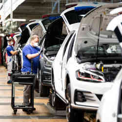 An automotive assembly line.