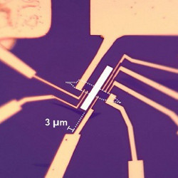 eight electrodes around a magnet and graphene