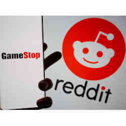 The GameStop and Reddit logos.