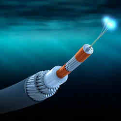 Underwater cables like this one are used to carry Internet traffic around the world.