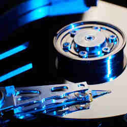 A conventional hard disk drive.