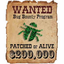 A bug bounty "wanted" poster. 