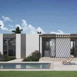 Rendering of a 3D-printed home in Rancho Mirage, CA.