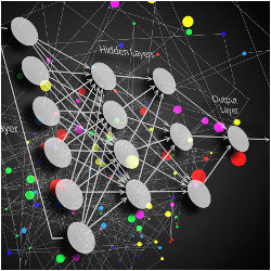 NLP input, hidden, and output layers, illustration