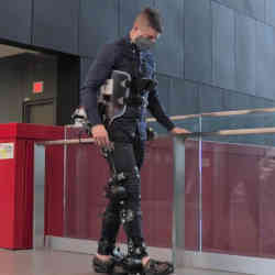 The exoskeleton legs in use. 