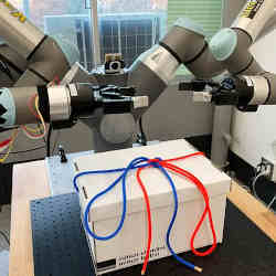 The robot after tying a knot. 