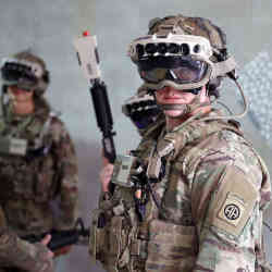 Soldiers train with a prototype of the Integrated Visual Augmentation System.