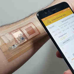 The flexible smart bandage and accompanying app.