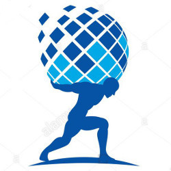 Atlas holding globe, illustration