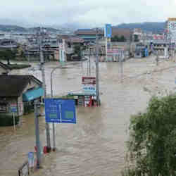 Mabi-cho, part of Kurashiki city in Japan's Okayama Prefecture, which was affected by heavy rains across western Japan in 2018.