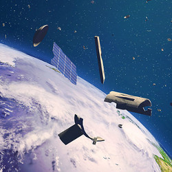 space debris, illustration