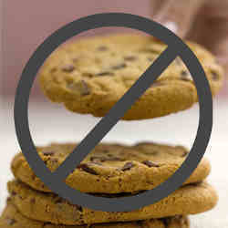 A 'no cookies' symbol. 