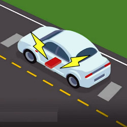 wireless charging lane for electric vehicles, illustration