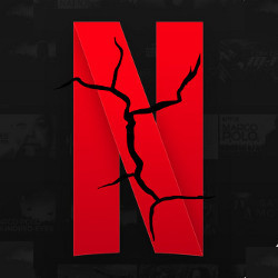 Netflix logo, cracked