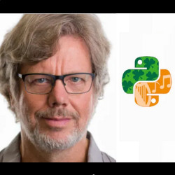 Guido van Rossum and Python logo