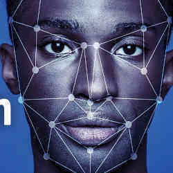 Performing facial recognition on a Black man. 