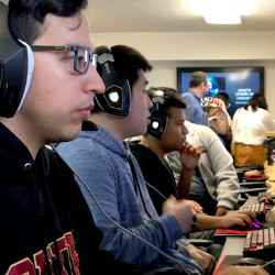 students play a video game during an esports bootcamp hosted by Cal State Dominguez Hills