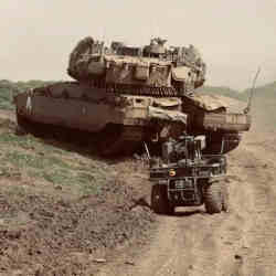 An Isreali Defense Forces tank taking part in military drills.