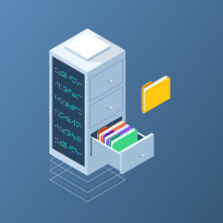 filing cabinet/database, illustration