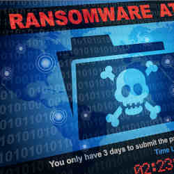 A ransomware warning screen.