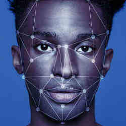 Applying facial recognition to the image of a young man.