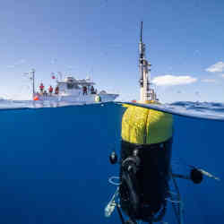 Training the Mesobot (foreground). 