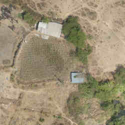 An aerial image of a Indian village area captured by a drone. 