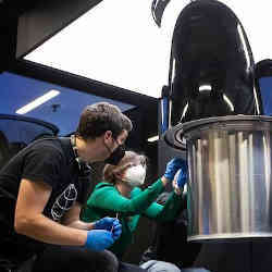 IBM Germany engineers working on the IBM Quantum System One.