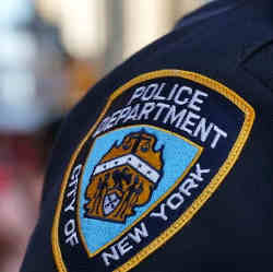 The shoulder patch of a New York City police officer. 