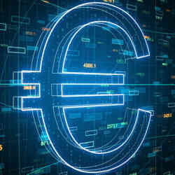 Representation of a digital euro.