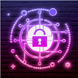 lock in electronic pattern, illustration