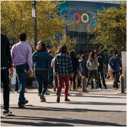 Google employees at walkout in November 2018