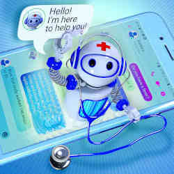 Artist's conception of a medical chatbot.