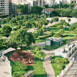 An urban green space.