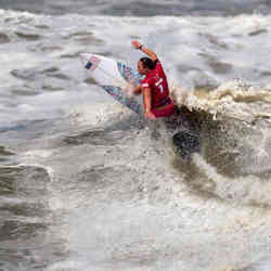 Carissa Moore of the U.S. won gold in the womens surfing competition.