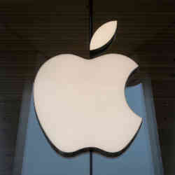 The Apple logo.