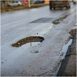 road surface pothole