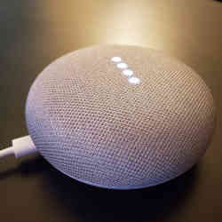 A Google Home smart speaker. 