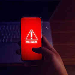 Malware identified on a smartphone handset.