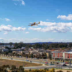 A drone making a delivery flight.