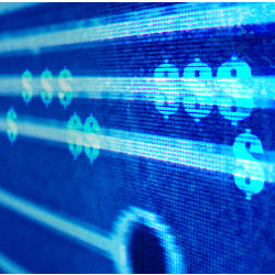 dollar signs on bandwidth symbols, illustration