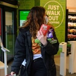 A photo showing Amazon's Just Walk Out technology at a Whole Foods Store in Britain