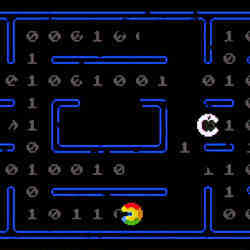 Invasion of privacy portrayed as a game of Pac-Man. 