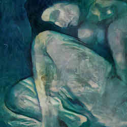 The nude dates from Picasso's Blue Period, early in his career.