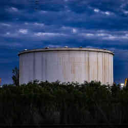 Fuel storage tanks connected to the Colonial Pipeline system in Baltimore. 