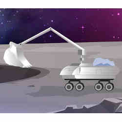 Artist's conception of a lunar excavating robot