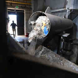 Debris at a wastewater pumping station near Washington, DC. 